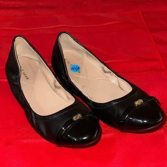 Cole Haan Black Ballet Flats w/ Gold Hardware Size 7 1/2 - Picture 10 of 10